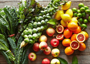 a group of fruits and vegetables on a wood surface Healthy Weight Loss Diets Salford Priors