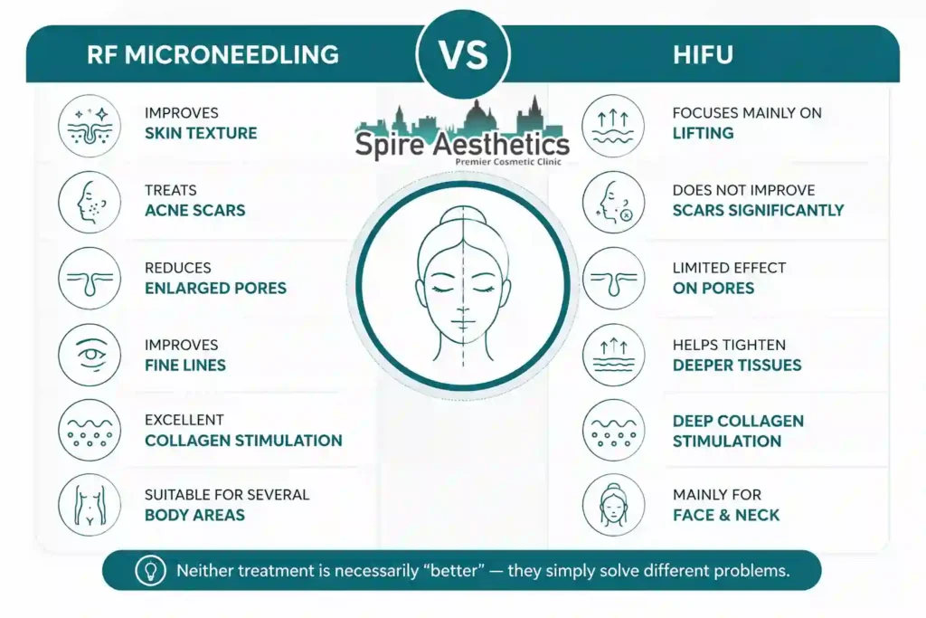 RF Microneedling vs HIFU: Which Treatment Gives Better Results Salford Priors?